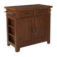 OSP Home Furnishings BP-4207-947 Urban Farmhouse Kitchen Island Vintage Oak Base with Vintage Oak Top